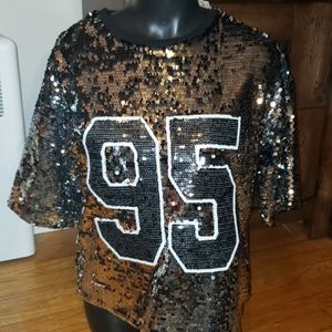 #95 Sequined Jersey Top